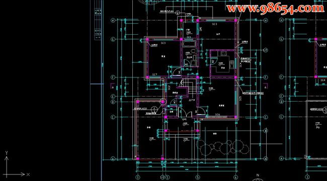 三层4室4厅4卫别墅建筑施工图一楼平面图