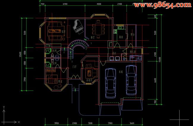 别墅施工图纸A-06一楼平面图