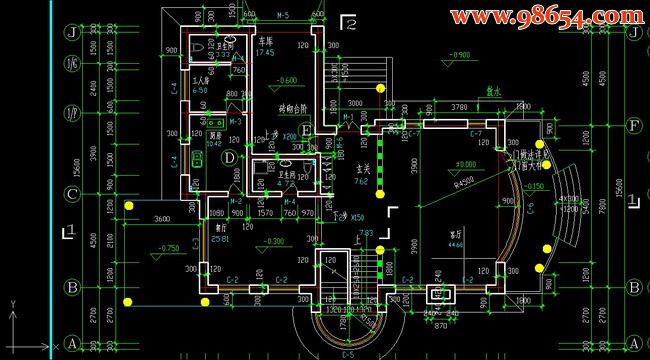 别墅E8施工图一楼平面图