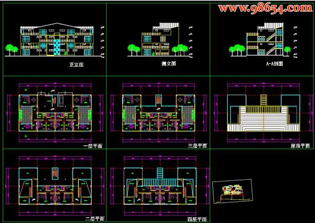 四层512平米双拼别墅建筑设计方案全套预览图