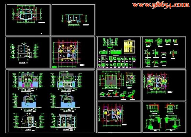 某地D型三层双拼别墅建施图 全套预览图