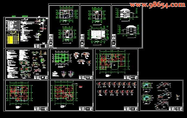 二层别墅建施图纸全套预览图