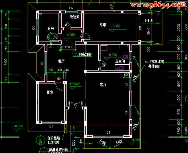 首层面积147平方米2层别墅土建最终一楼平面图