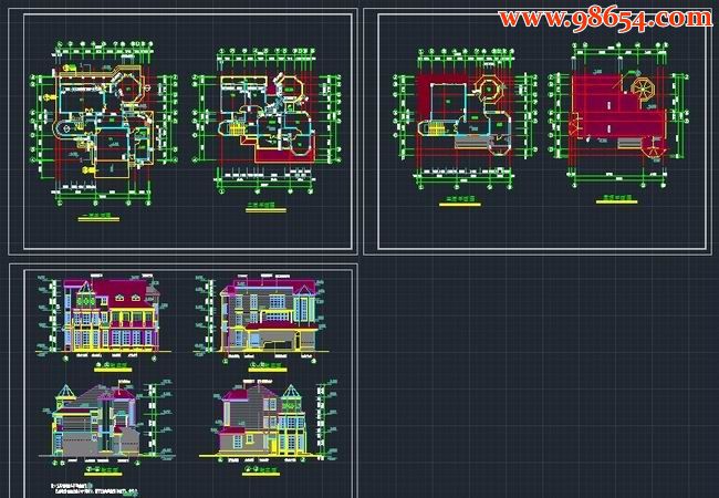 一套不错的欧式休闲型别墅施工图全套预览图