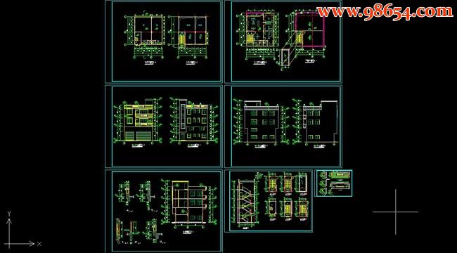 三层6室4厅6卫私人商业住宅建筑施工图全套预览图