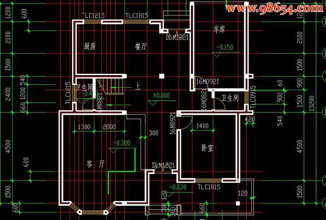 浙江某地三层农宅建筑结构施工图一楼平面图