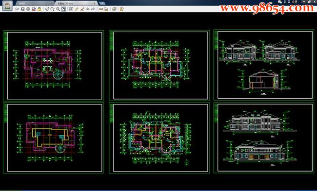 两层5室3厅4卫双拼别墅施工图全套预览图
