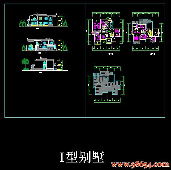 首层面积320平方米2层I型别墅施工图全套预览图