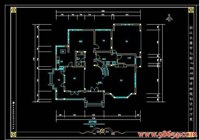 首层面积315平方米2层自建别墅建筑施工图一楼平面图