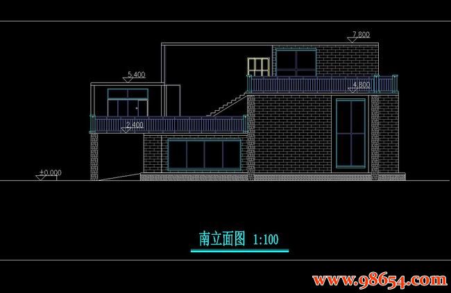 首层面积157平方米3层独栋别墅设计方案正立面图