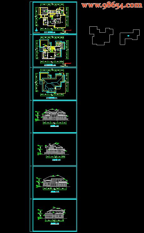 两层5室2厅6卫豪华别墅图纸全套预览图