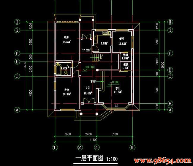 首层面积139平方米2层农村别墅设计方案图一楼平面图