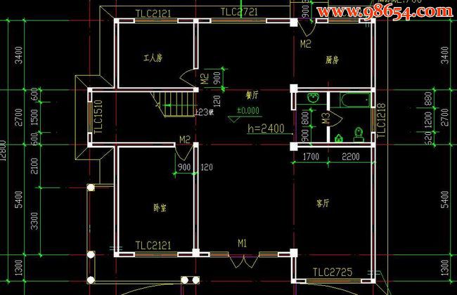 浙江某农村自建二层别墅全套建筑结构施工图一楼平面图