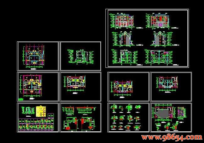 首层面积165平方米3层双拼居住小区别墅建施图全套预览图