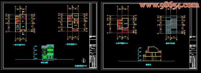 首层面积92平方米3层J型住宅楼施工图全套预览图