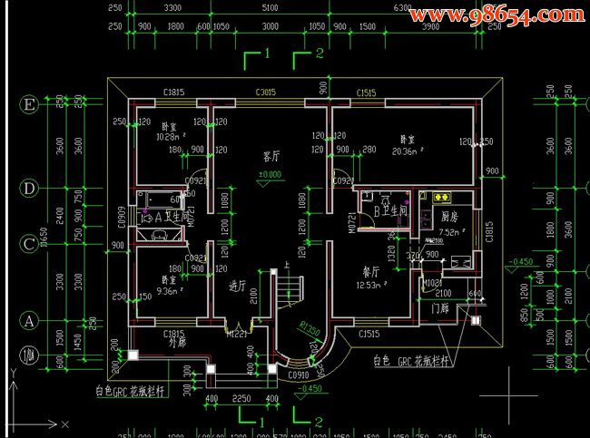 别墅设计方案图A-10一楼平面图