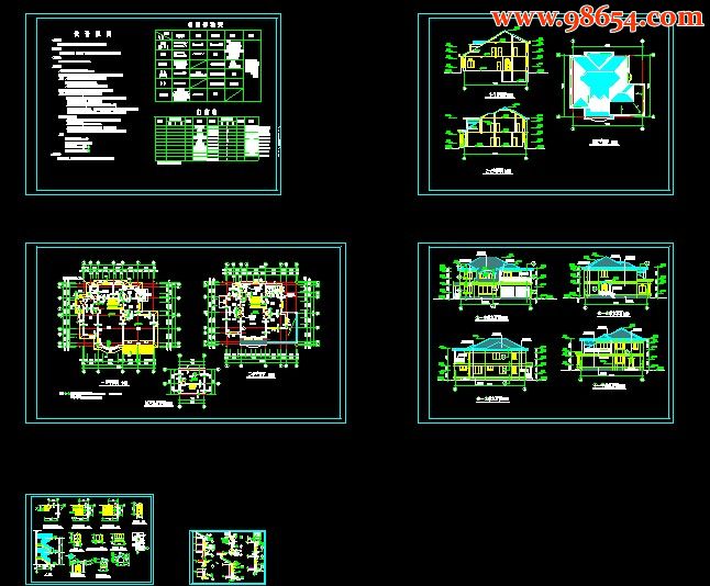 农村二层住宅施工图，简单而美观全套预览图