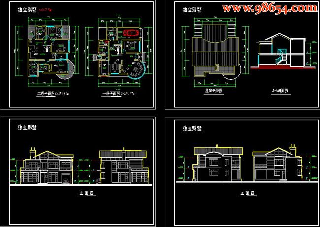 308平米两层独立别墅施工图全套预览图