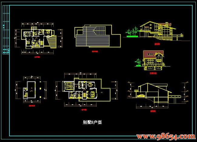 首层面积210平方米2层别墅B户型设计方案全套预览图