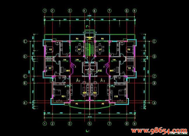 首层面积365平方米3层别墅建筑施工图一楼平面图