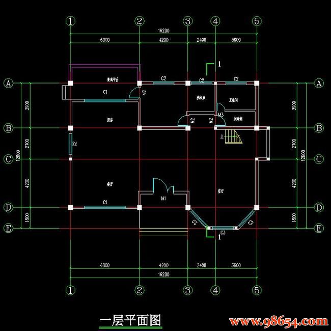 首层面积204平方米3层美国乡村自建别墅详图一楼平面图