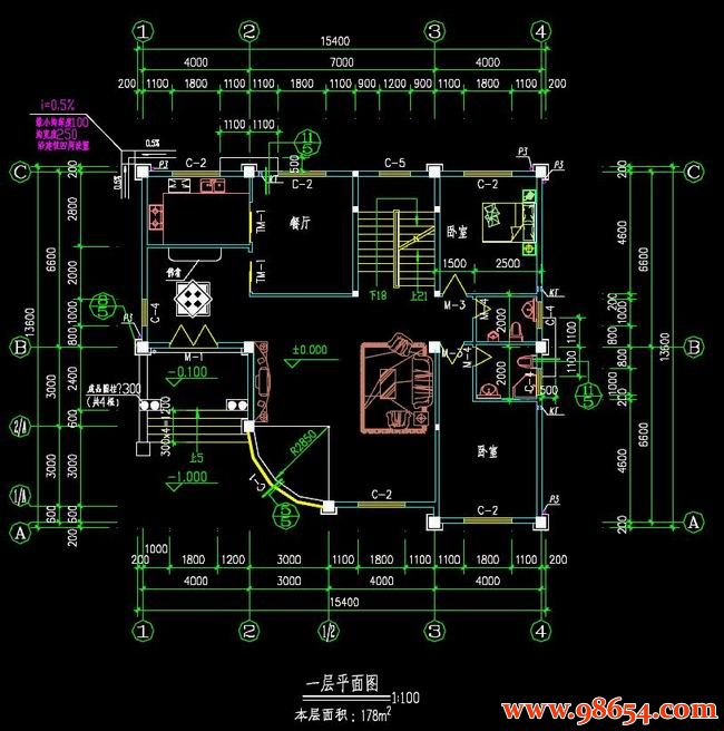 首层面积209平方米2层独栋别墅全套图纸一楼平面图