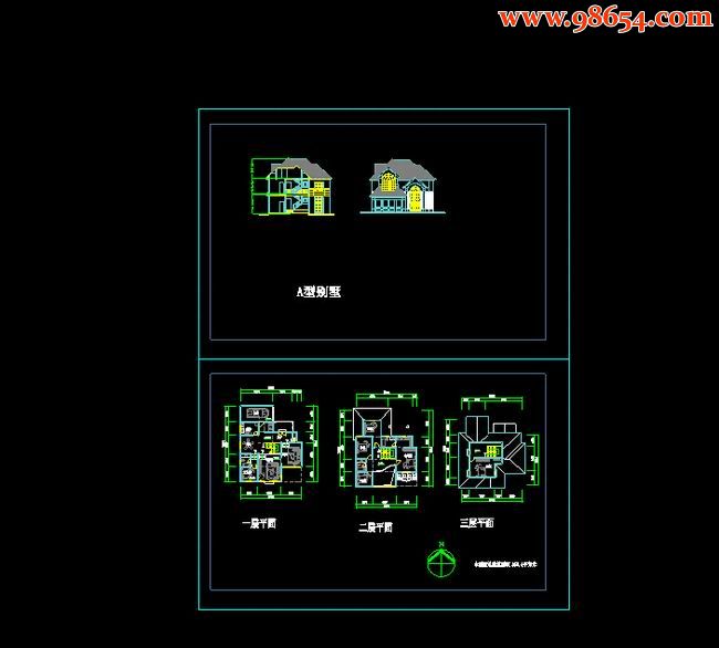 首层192平米2层A型自建农村住宅施工图全套预览图