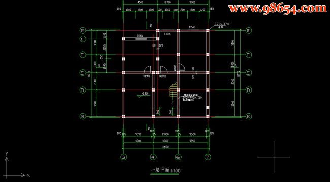 三层6室2厅6卫别墅详细建筑图纸一楼平面图