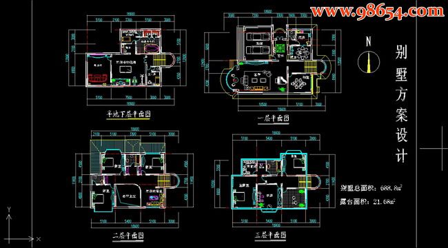 别墅施工图A-04全套预览图