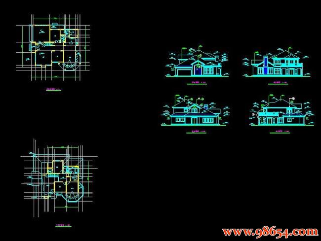 首层面积254平方米2层新农村别墅施工图全套预览图