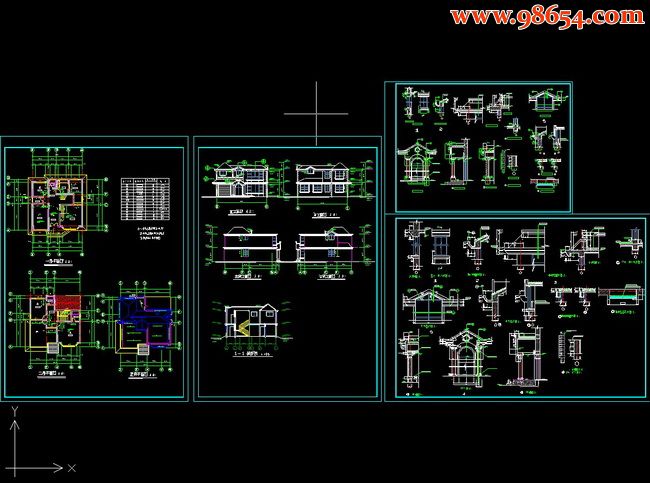 两层混凝土别墅全套图纸全套预览图