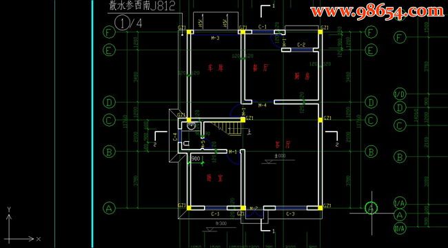 三层单套小户型别墅建施图一楼平面图