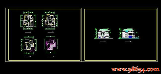 首层面积133平方米3层别墅全套CAD图纸全套预览图