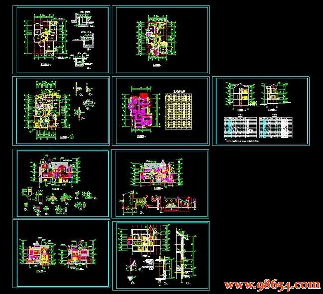 首层面积223平方米2层独体别墅建筑图纸全套预览图