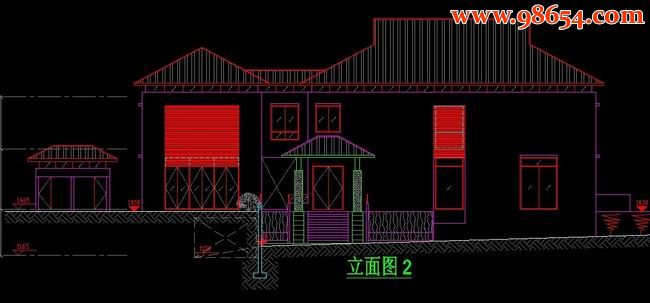 某地豪华二层别墅CAD图正立面图