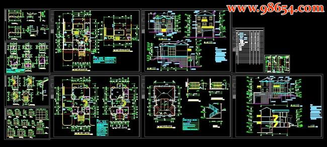 南方某地别墅CAD图全套预览图