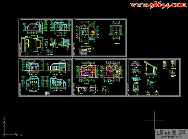 别墅建筑施工图A-01全套预览图