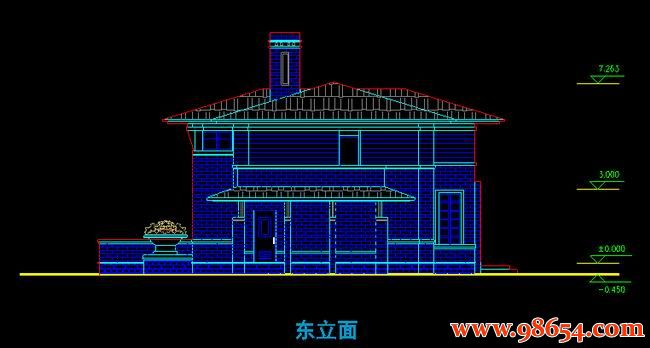 首层面积204平方米2层别墅设计方案正立面图