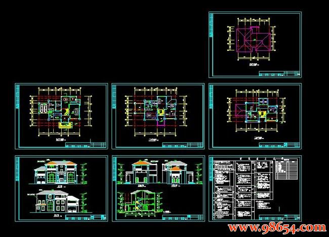 首层面积493平方米3层独栋别墅施工图全套预览图