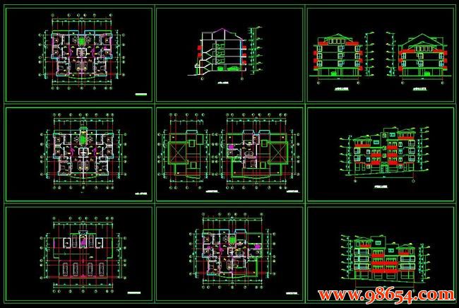 首层面积365平方米3层别墅建筑施工图全套预览图