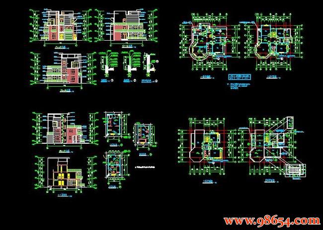 首层面积194平方米3层独体别墅建筑施工图全套预览图