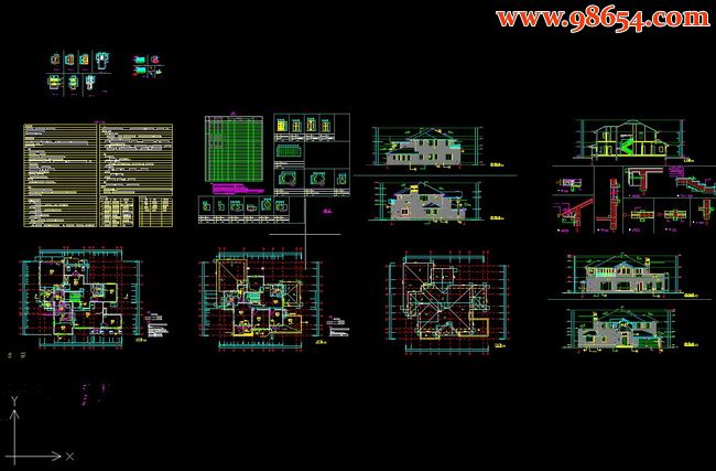 豪华别墅CAD图纸全套预览图