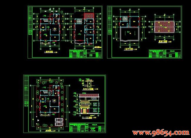 首层面积157平方米3层独栋别墅设计施工图详图全套预览图