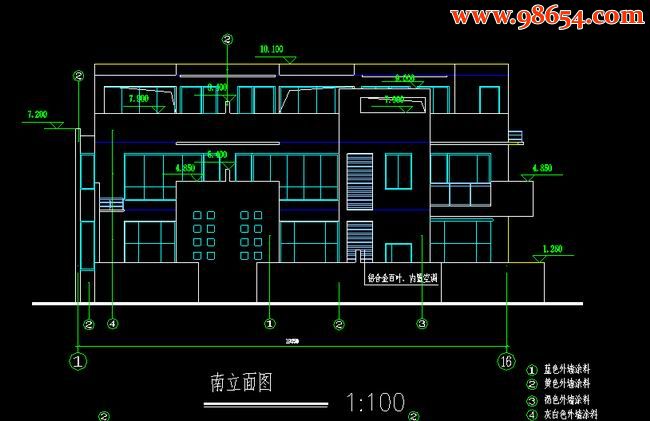 二层4室3厅3卫带阁楼联排别墅设计图正立面图