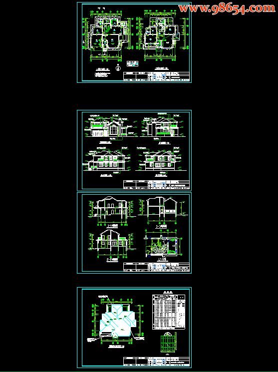两层254平米东北别墅施工图全套预览图