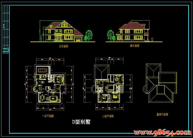 首层面积248平方米2层D型别墅设计方案全套预览图