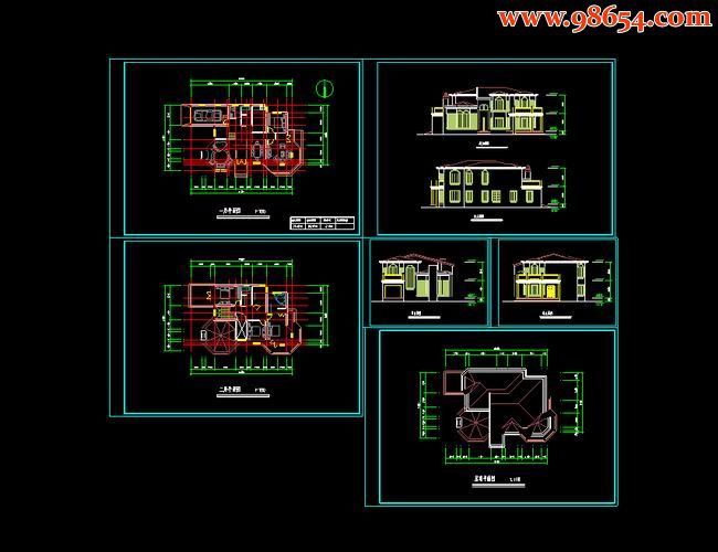 两层258平米别墅建筑施工图全套预览图