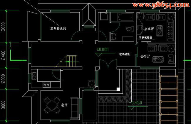 三层新农村小康住宅图纸一楼平面图