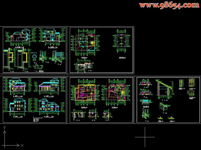 三层别墅详细设计施工图全套预览图
