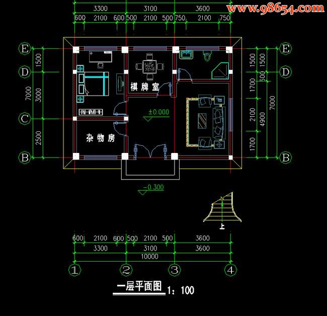 三层农村别墅设计图一楼平面图